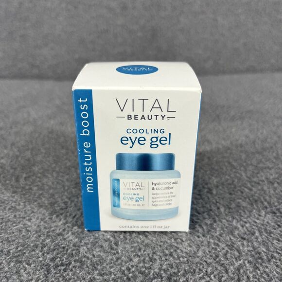 Vital Beauty Cooling Eye Gel Hyaluronic Acid Cucumber for Dark Circles Bags 1 oz - Picture 9 of 12